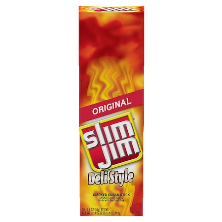 Slim Jim Slim Jim Deli Style Smoked Meat Snack Sticks 1.8 oz. Sticks, PK108 2620014012